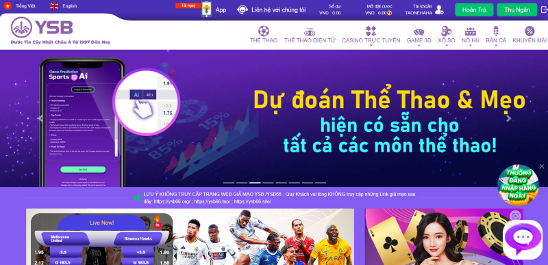 Nạp rút tiền 1 rút tiền từ nhà cái YSB66